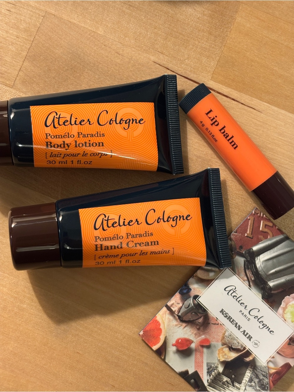 Atelier Cologne Pomelo Paradise Travel Size Set Hand Body Lip New